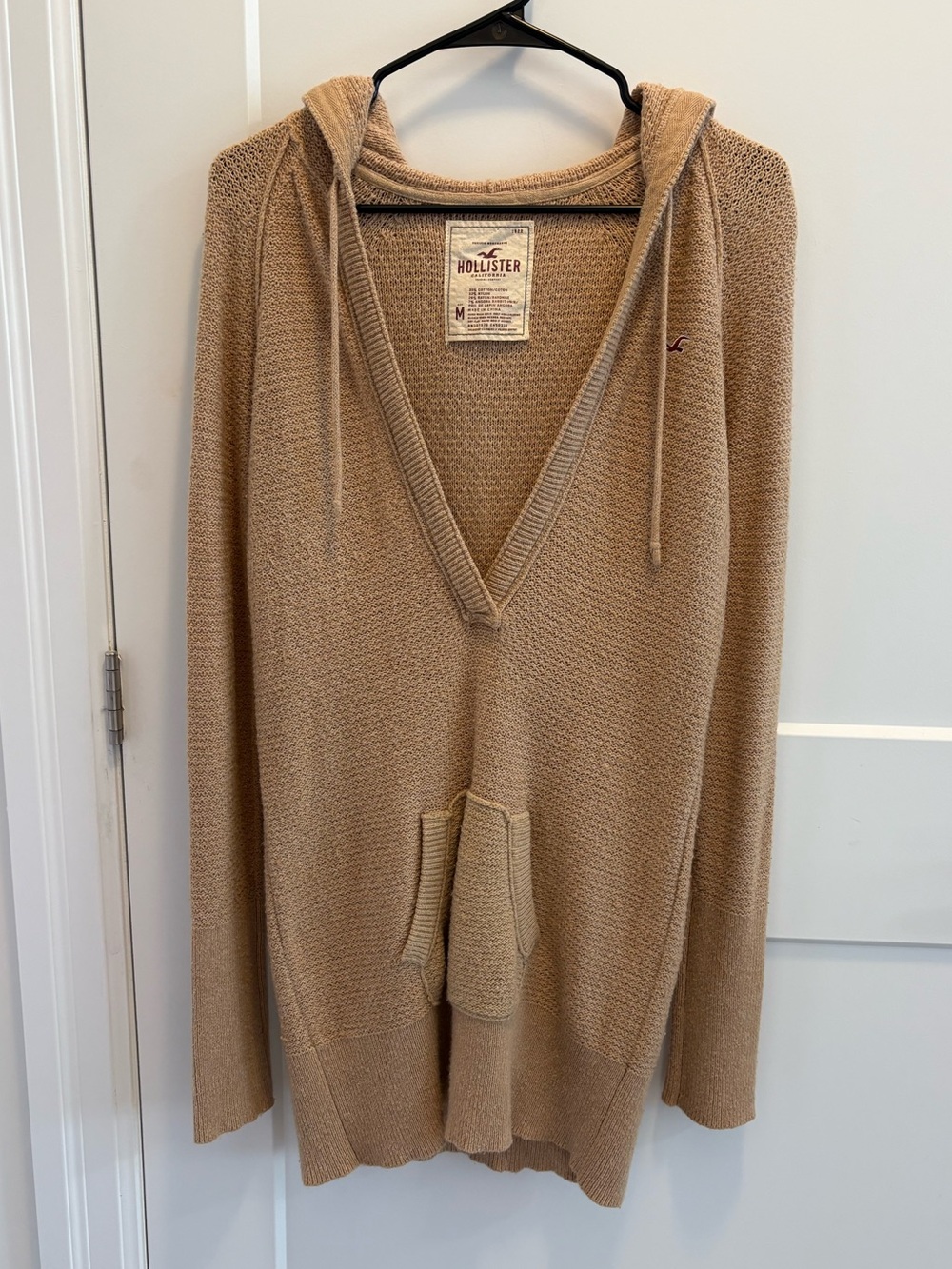 Vintage Hollister Slouchy Knit Henley Hoodie